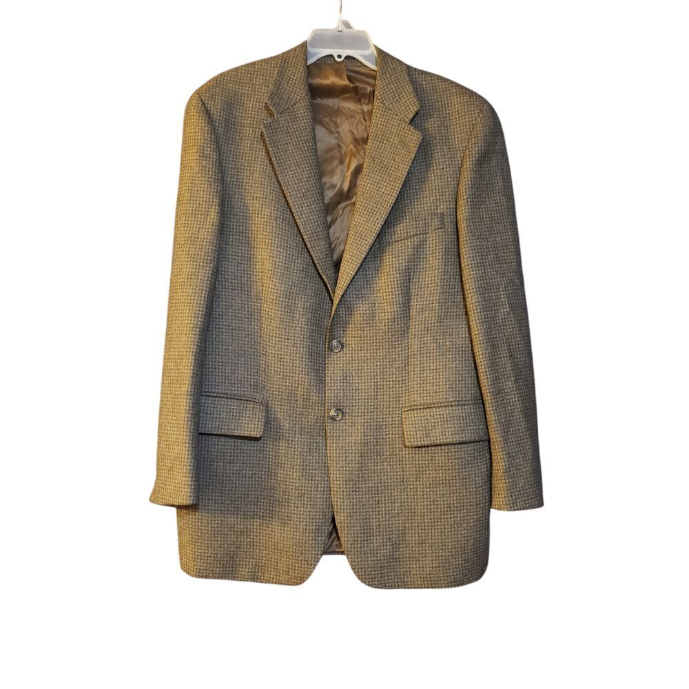 Ralph Lauren Chaps Mens Suit Jacket Brown 2XL Single Breasted Long Sleeve